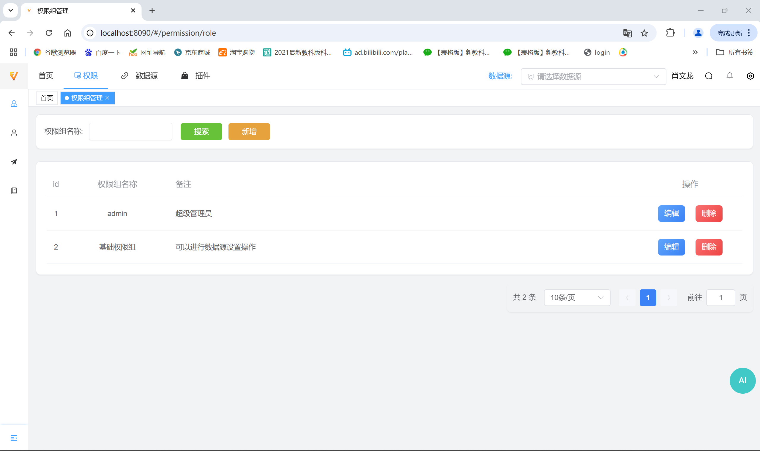 权限组管理